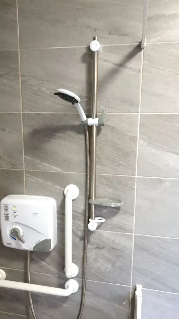 Closeup view of toilet aids
